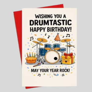 Verjaardagskaart drummer #3