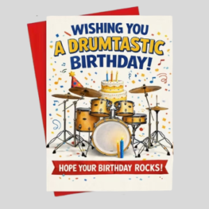 Verjaardagskaart drummer #1