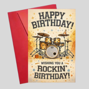 Verjaardagskaart drummer #2