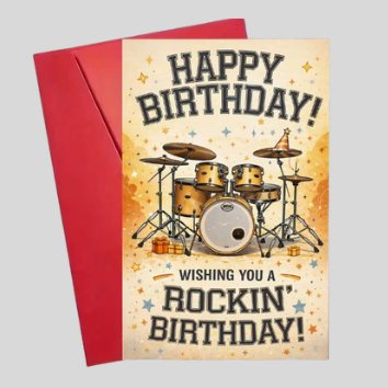 Verjaardagskaart drummer #2