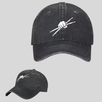 Baseball cap Drums Vintage zwart