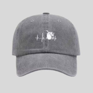 Baseball Cap Drummer Vintage Grijs drumstel