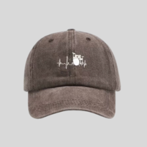 Baseball Cap Drummer Vintage Koffie / donker bruin drumstel