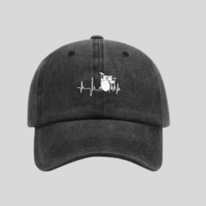 Baseball Cap Drummer Vintage Zwart drumstel